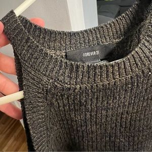 Black and Army Green Knit Crop Top